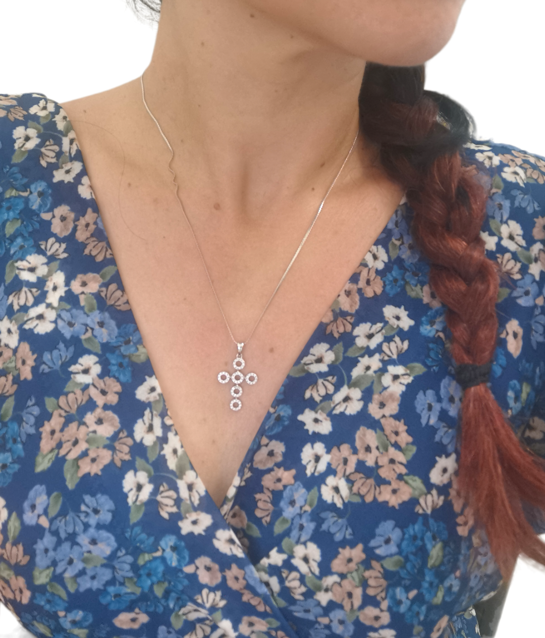 Collana Croce a cerchi Donna 750/1000