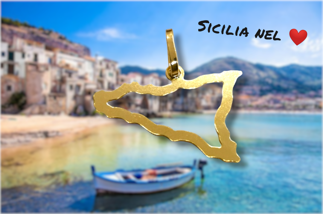 Ciondolo '' Sicilia'' 750/1000